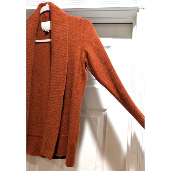 Banana Republic Women 100% Cashmere Shawl Collar Cardigan Medium Showgirl Orange - Picture 10 of 11